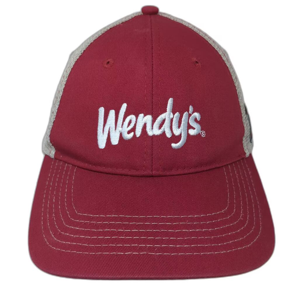 Wendy's Trucker Hat Red Gray OS Snapback Mesh Dave Thomas Foundation Adoption